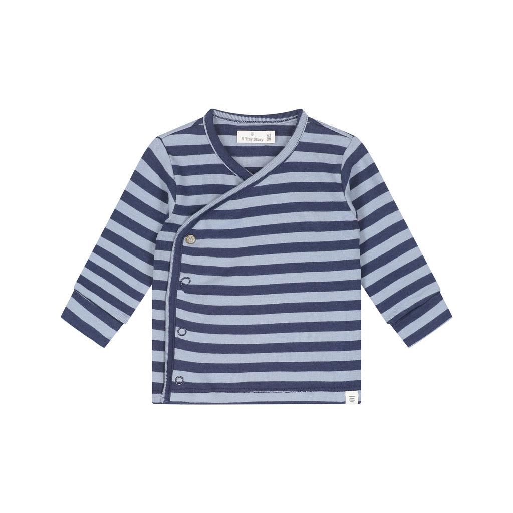 A Tiny Story gestreepte longsleeve - donkerblauw