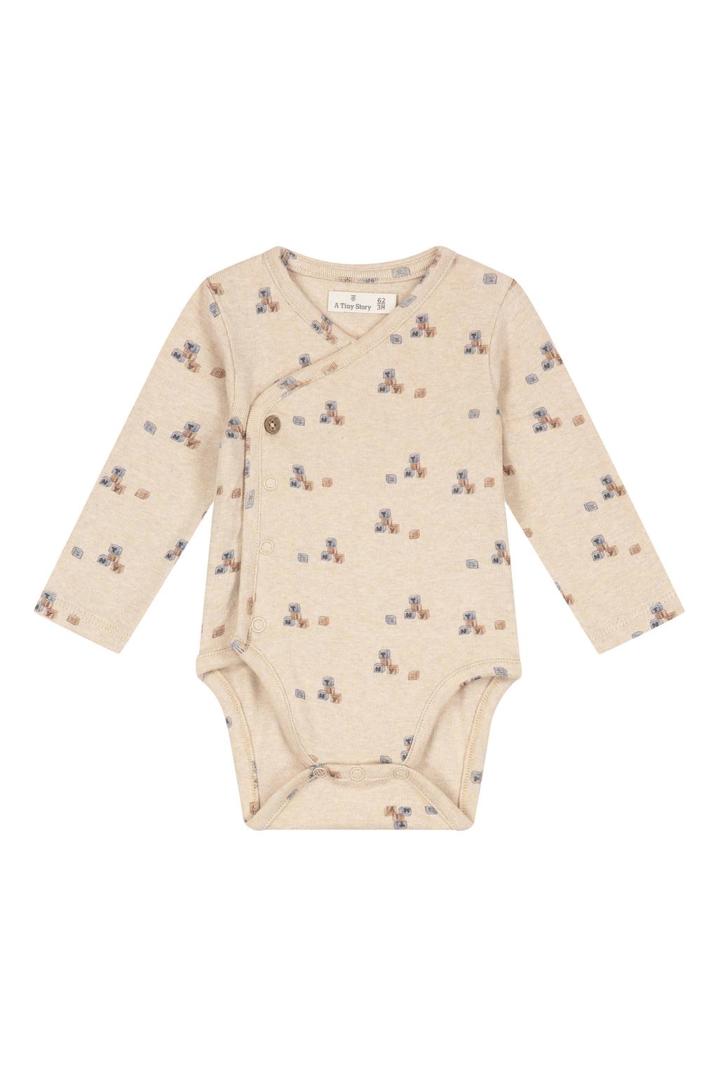A Tiny Story katoenen romper met print - beige