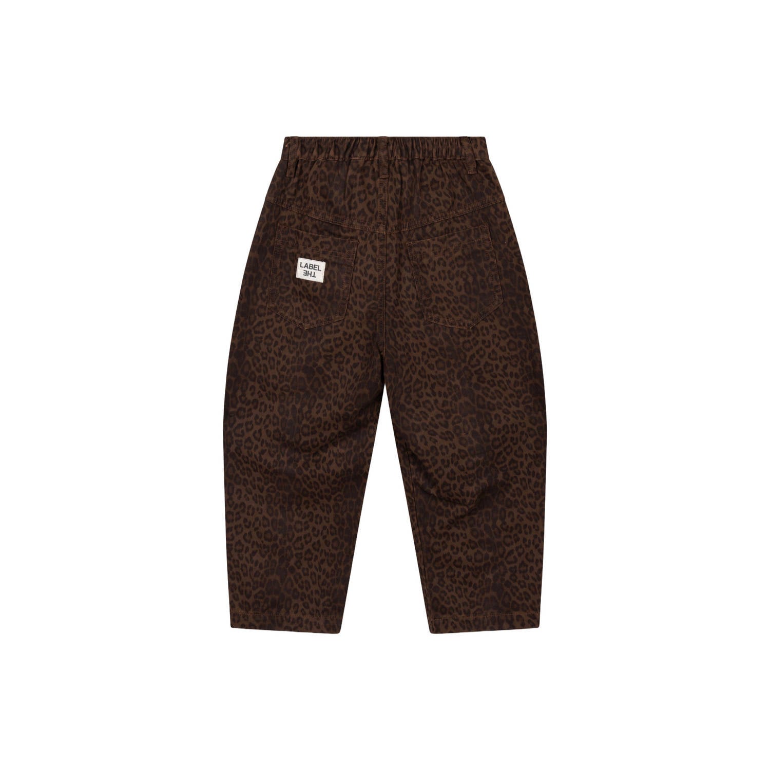 Alix the Label Alix Mini barrel jeans met panterprint bruin