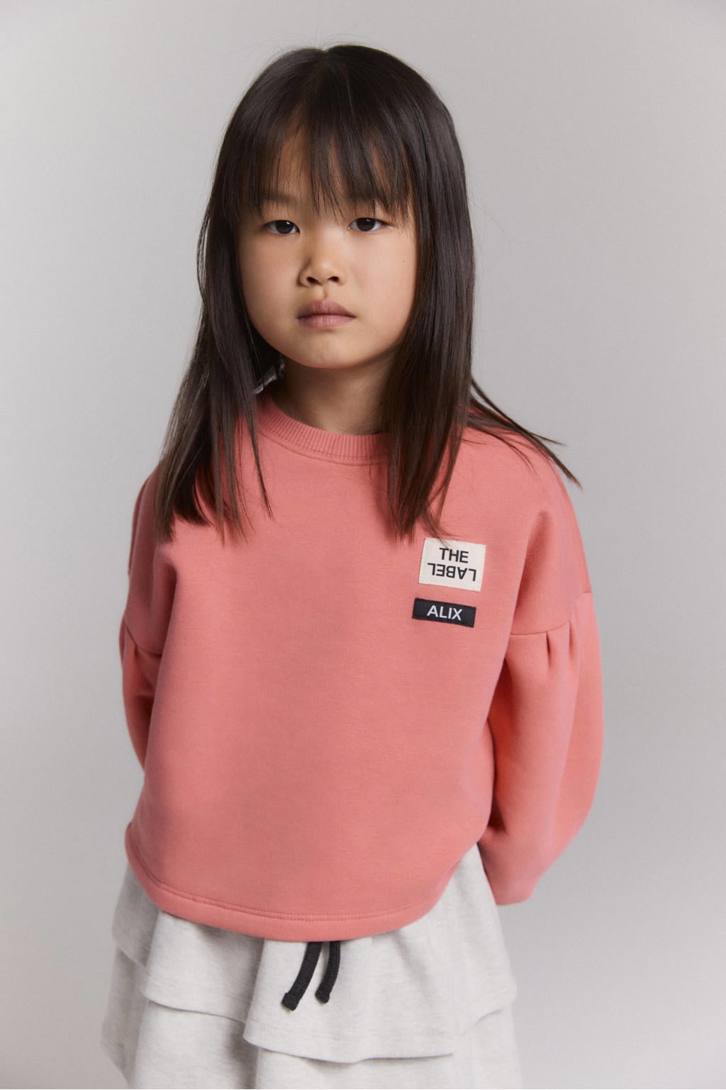 Alix Mini oversized sweater met logo - koraalrood