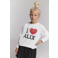 Alix Mini rechtvallende longsleeve met print - wit