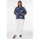 Zizzi rechtvallend gebloemde top Plus Size - donkerblauw