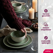 thumbnail: Cookinglife Serviesset Serene Green 12-delig / 4 personen - 4 dinerborden, 4 ontbijtborden en 4 kommen