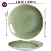 thumbnail: Cookinglife Serviesset Serene Green 12-delig / 4 personen - 4 dinerborden, 4 ontbijtborden en 4 kommen