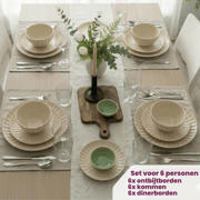 thumbnail: Cookinglife Serviesset Cardida Beige 18-delig / 6 personen - 6 dinerborden, 6 ontbijtborden en 6 kommen