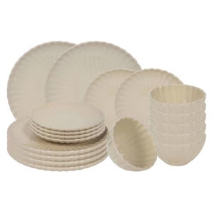 Serviesset Cardida Beige 18-delig / 6 personen - 6 dinerborden, 6 ontbijtborden en 6 kommen