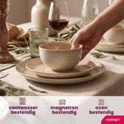 thumbnail: Cookinglife Serviesset Serene Zand 12-delig / 4 personen - 4 dinerborden, 4 ontbijtborden en 4 kommen