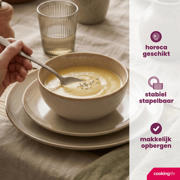 thumbnail: Cookinglife Serviesset Serene Zand 12-delig / 4 personen - 4 dinerborden, 4 ontbijtborden en 4 kommen