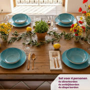 thumbnail: Cookinglife Serviesset Ibiza Porselein 12-delig / 4 personen - 4 dinerborden, 4 ontbijtborden en 4 diepe borden