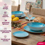 thumbnail: Cookinglife Serviesset Ibiza Porselein 12-delig / 4 personen - 4 dinerborden, 4 ontbijtborden en 4 diepe borden