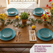 thumbnail: Cookinglife Serviesset Ibiza Porselein 12-delig / 4 personen - 4 dinerborden, 4 ontbijtborden en 4 diepe borden