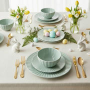 thumbnail: Cookinglife Serviesset Cardida Groen 18-delig / 6 personen - 6 dinerborden, 6 ontbijtborden en 6 kommen