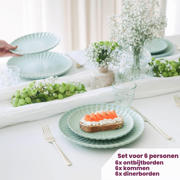 thumbnail: Cookinglife Serviesset Cardida Groen 18-delig / 6 personen - 6 dinerborden, 6 ontbijtborden en 6 kommen
