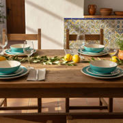 thumbnail: Cookinglife Serviesset Oceanico Turquoise 12-delig / 4 Personen - 4 dinerborden, 4 ontbijtborden en 4 kommen