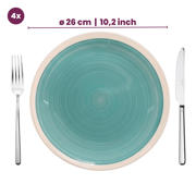 thumbnail: Cookinglife Serviesset Oceanico Turquoise 12-delig / 4 Personen - 4 dinerborden, 4 ontbijtborden en 4 kommen