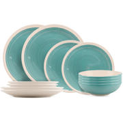 thumbnail: Cookinglife Serviesset Oceanico Turquoise 12-delig / 4 Personen - 4 dinerborden, 4 ontbijtborden en 4 kommen
