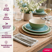 thumbnail: Cookinglife Serviesset Oceanico Turquoise 12-delig / 4 Personen - 4 dinerborden, 4 ontbijtborden en 4 kommen