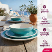 thumbnail: Cookinglife Serviesset Oceanico Turquoise 12-delig / 4 Personen - 4 dinerborden, 4 ontbijtborden en 4 kommen