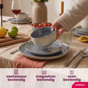 thumbnail: Cookinglife Serviesset Serene Blue 12-delig / 4 personen - 4 dinerborden, 4 ontbijtborden en 4 kommen