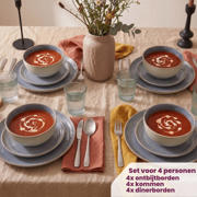 thumbnail: Cookinglife Serviesset Serene Blue 12-delig / 4 personen - 4 dinerborden, 4 ontbijtborden en 4 kommen