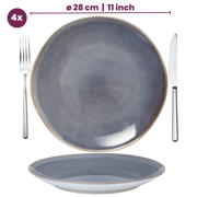 thumbnail: Cookinglife Serviesset Serene Blue 12-delig / 4 personen - 4 dinerborden, 4 ontbijtborden en 4 kommen