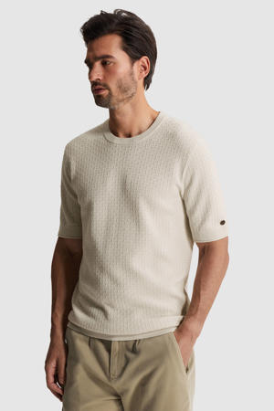 regular T-shirt fijn gebreid ecru