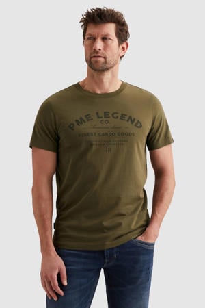 regular T-shirt donkergroen