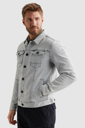spijkerjas met backprint light blue denim
