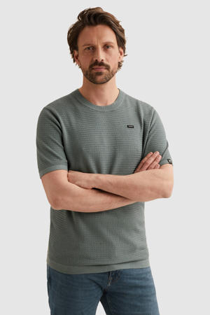 regular T-shirt gebreid groen