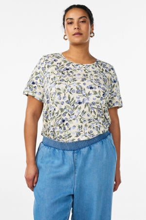 gebloemd T-shirt