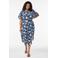 Zizzi gebloemde midi jurk Plus Size - blauw