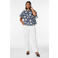 Zizzi gebloemde top Plus Size - donkerblauw