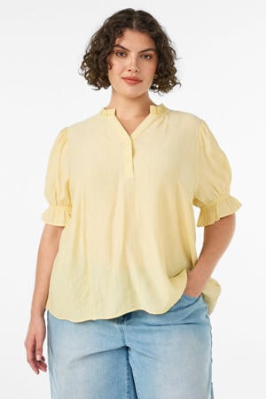 rechtvallend blousetop Plus Size - lichtgeel