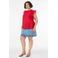 Zizzi rechtvallend blousetop met ruches Plus Size - rood