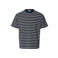 Selected regular gestreept T-shirt seersucker donkerblauw
