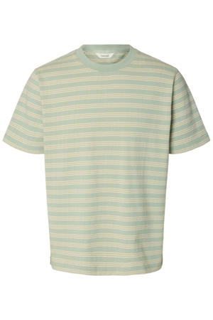 regular gestreept T-shirt seersucker lichtgroen