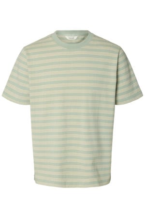 regular gestreept T-shirt seersucker lichtgroen