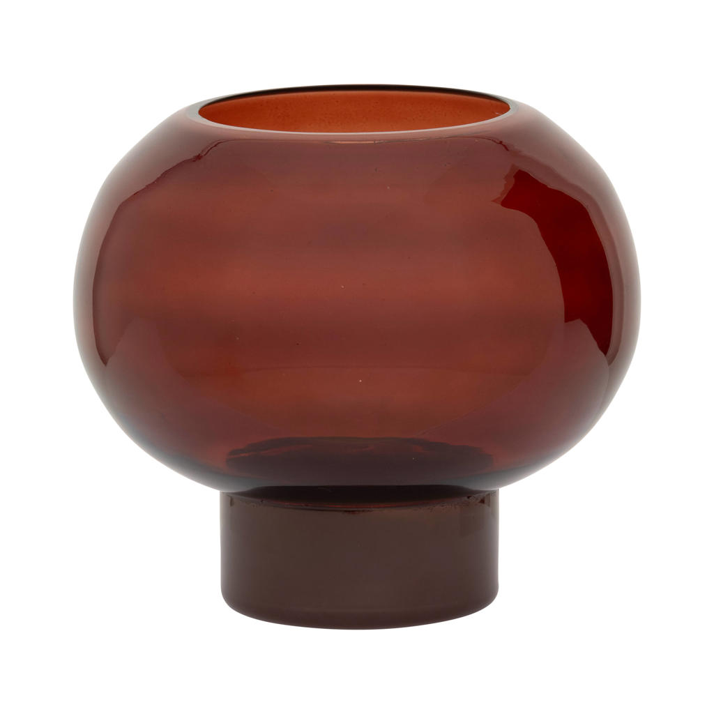 Urban Nature Culture glazen waxinelichthouder Havara 18x15,5 cm - bruin