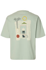 thumbnail: Selected relaxed T-shirt met backprint groen
