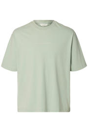thumbnail: Selected relaxed T-shirt met backprint groen