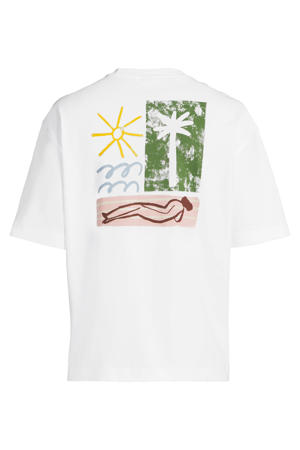 relaxed fit T-shirt met backprint - wit