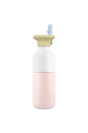 Steel Drinkfles Soft Pink x Flip Straw - Sunny Sorbet - 350 ml