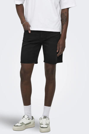 ONSWEFT regular denim short washed black