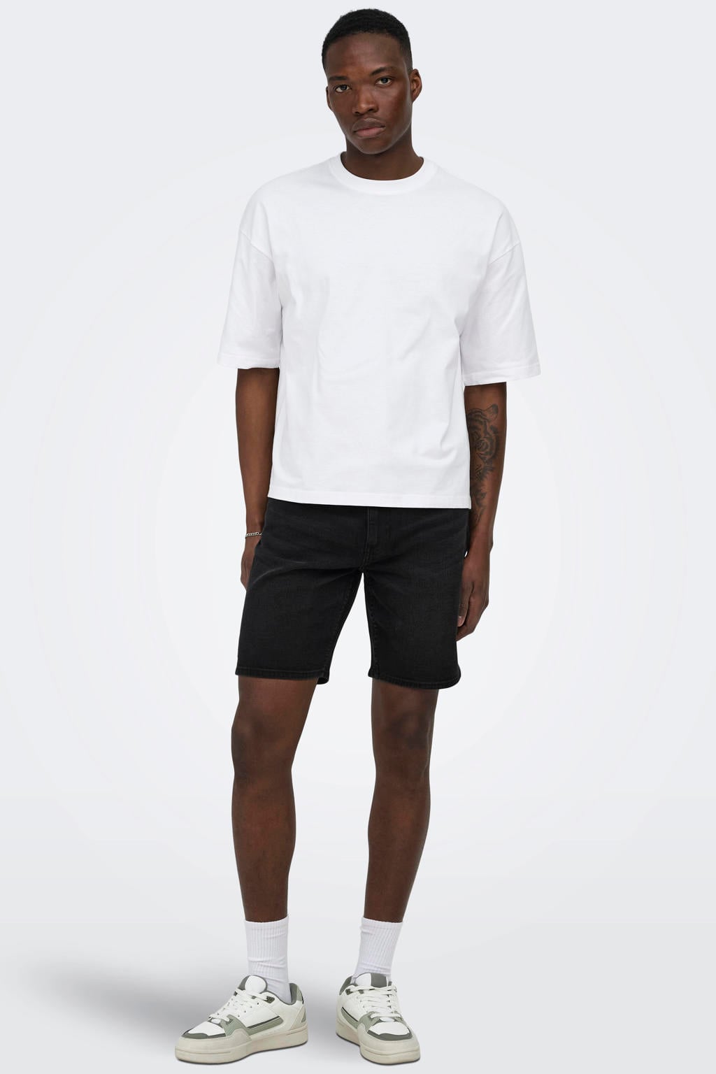 ONLY & SONS ONSWEFT regular denim short washed black