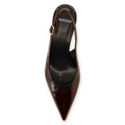thumbnail: Manfield leren slingback pumps donkerbruin