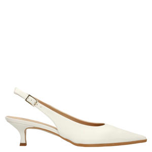 leren slingback pumps ecru