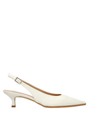 leren slingback pumps ecru