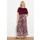LOLALIZA wide leg high waist gebloemde broek donkerrood