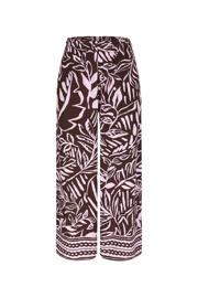 thumbnail: LOLALIZA wide leg high waist gebloemde broek donkerrood