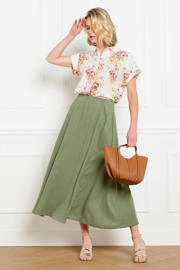 thumbnail: LOLALIZA linnen midi rok groen